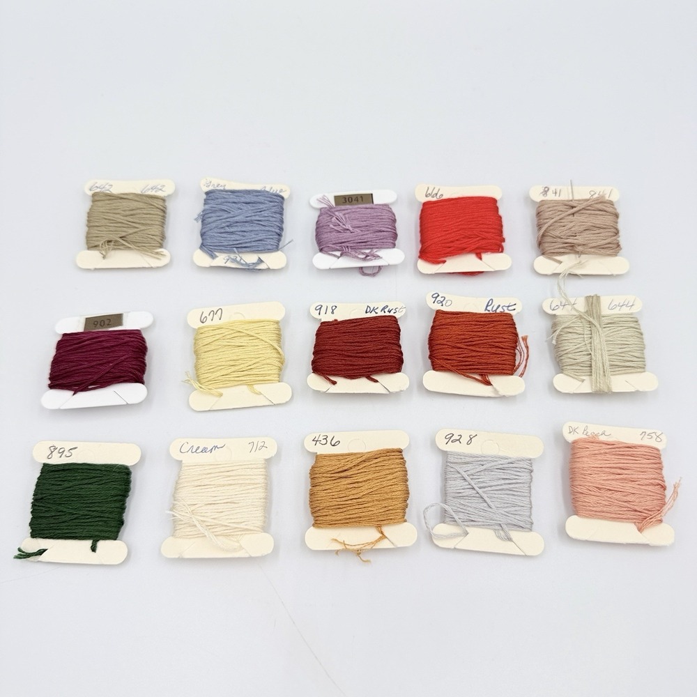 DMC Embroidery Floss Thread Lot 15 Partial Skeins Various Colors Craft